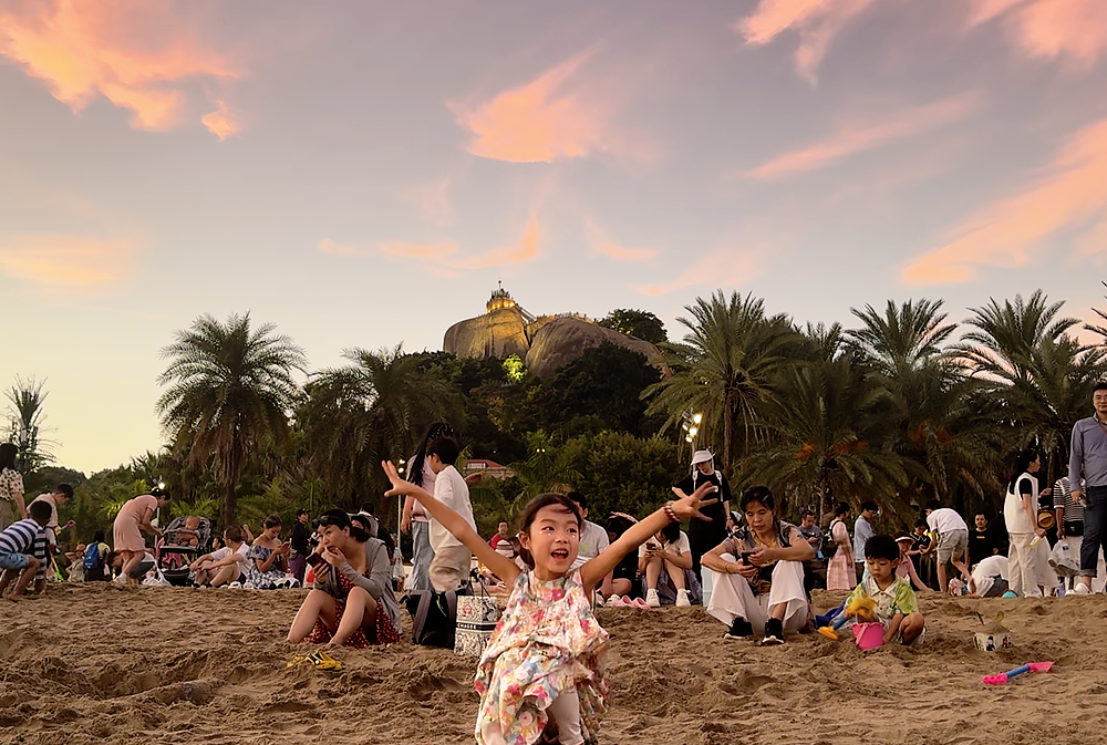 Emotional beach scene